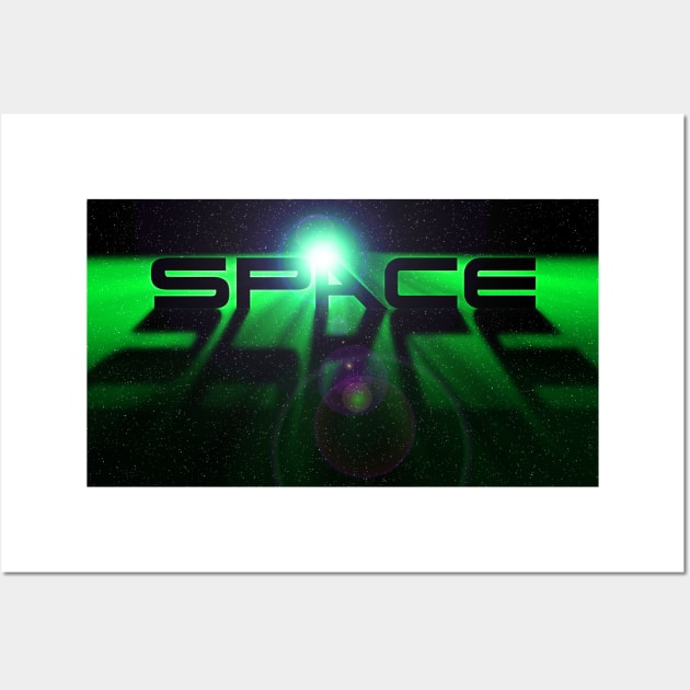 Space Design - Green Wall Art by The Black Panther